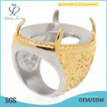 2015 superior vendendo amarelo e prata anéis de aço inoxidável indinesia para os homens preço de atacado